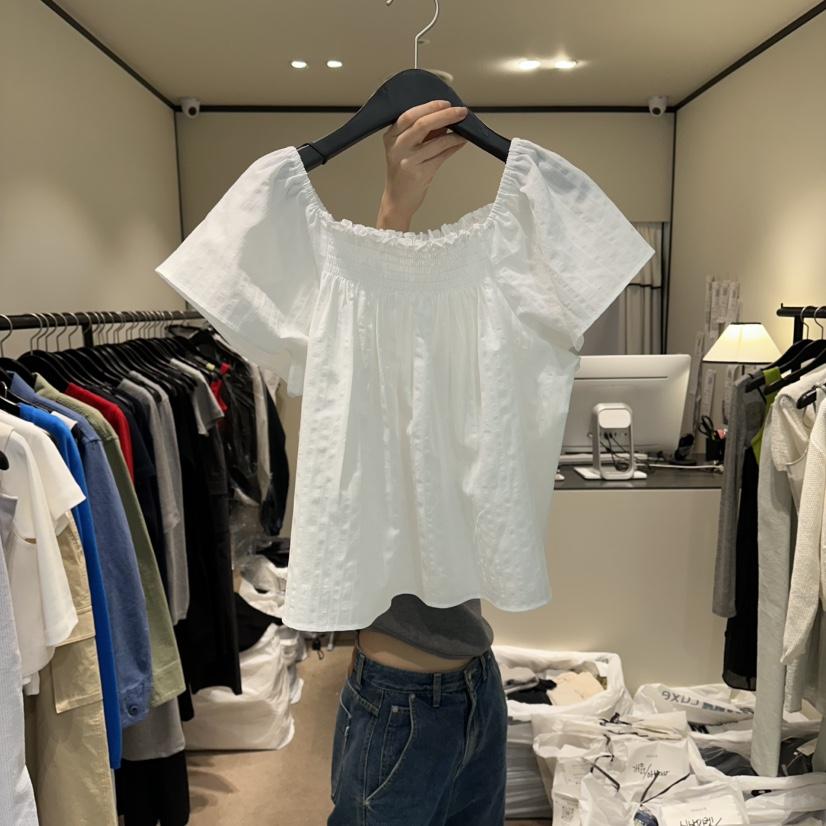 RE STOCK東大門實拍韓國女士新款26夏季熱賣時尚襯衫蕾絲衫RE STOCK襯衫/蕾絲衫