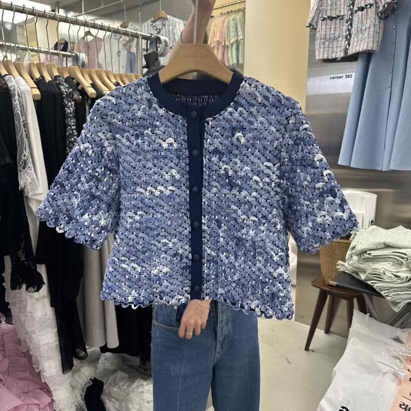 CORNER韓國直郵女裝新品休閑時尚人氣26夏季職業夾克粗花呢CORNER.302夾克