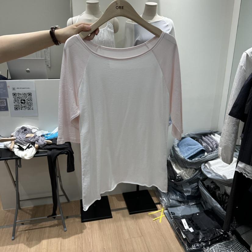 ORE-P韓國直郵女裝新品休閑人氣時尚26夏季熱賣T恤插肩袖ORET恤