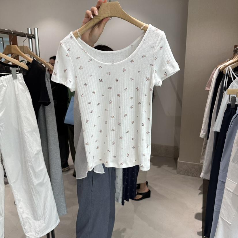 ANDMORE BUTTON韓國代購女裝新款26春夏26夏季熱賣T恤雙面ANDMORE BUTTONT恤
