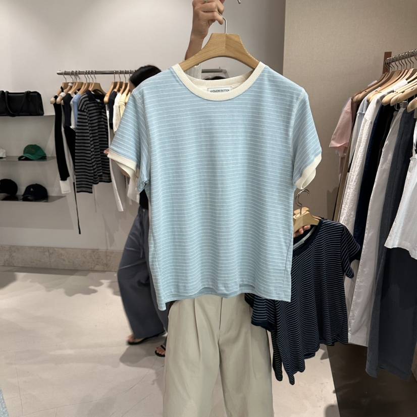 ANDMORE BUTTON韓國直郵女裝新款人氣職業時尚休閑26春夏T恤ANDMORE BUTTONT恤