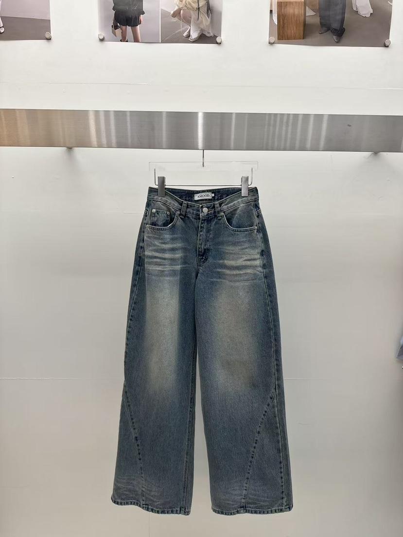 AMOOD韓國東大門代購女士新品熱賣推薦26春夏時尚休閑牛仔褲AMOOD牛仔褲