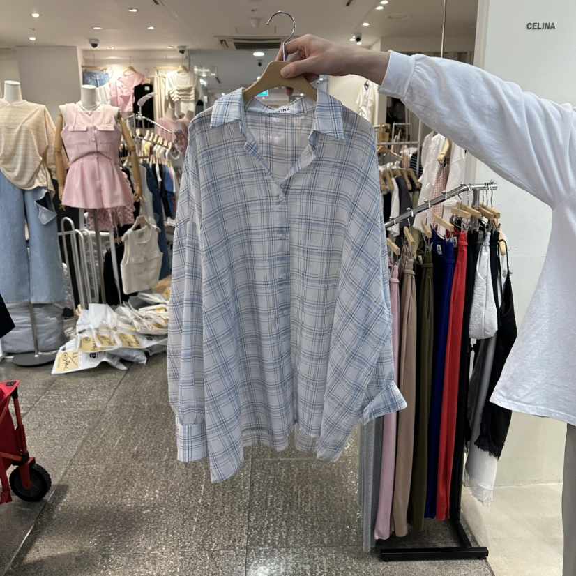 CELINA東大門實拍韓國女士新品推薦休閑26春夏襯衫蕾絲衫亞麻CELI_NA襯衫/蕾絲衫