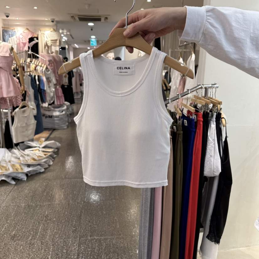 CELINA韓國東大門代購女裝新款休閑推薦吊帶背心短款羅紋CELI_NA吊帶/背心