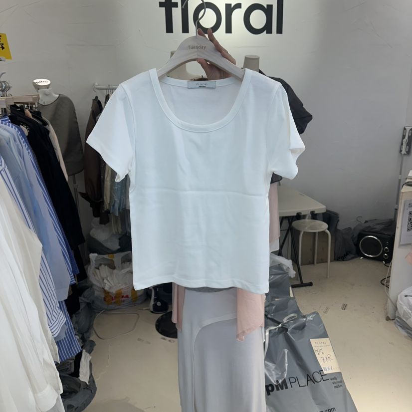 FLORAL韓國代購女裝新品職業熱賣26夏季休閑26春夏推薦T恤FLORALT恤