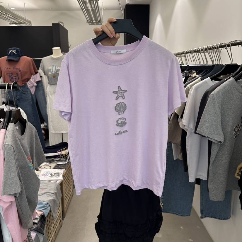 A.CES韓國直郵女士新品26春夏推薦職業休閑人氣26夏季T恤A.CEST恤