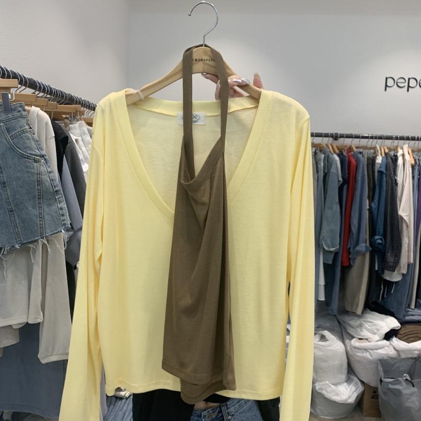 ALMOND PEPE韓國直郵實拍女士新款熱賣26春夏職業吊帶背心ALMOND PEPE吊帶/背心