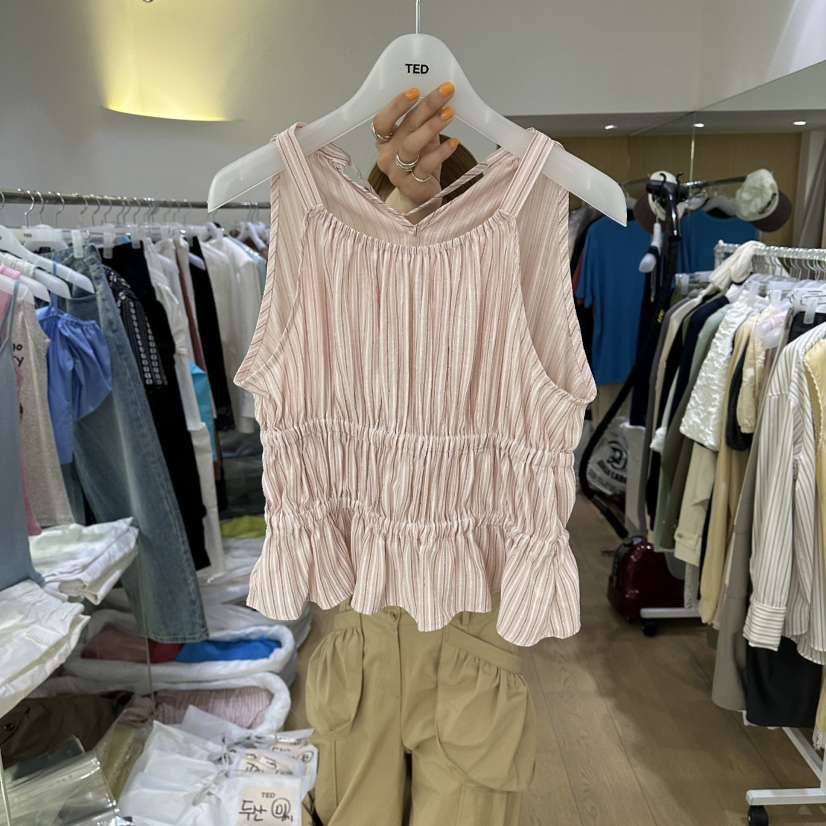 TED韓國代購女士新款時尚職業推薦休閑熱賣26夏季吊帶背心露肩TED吊帶/背心