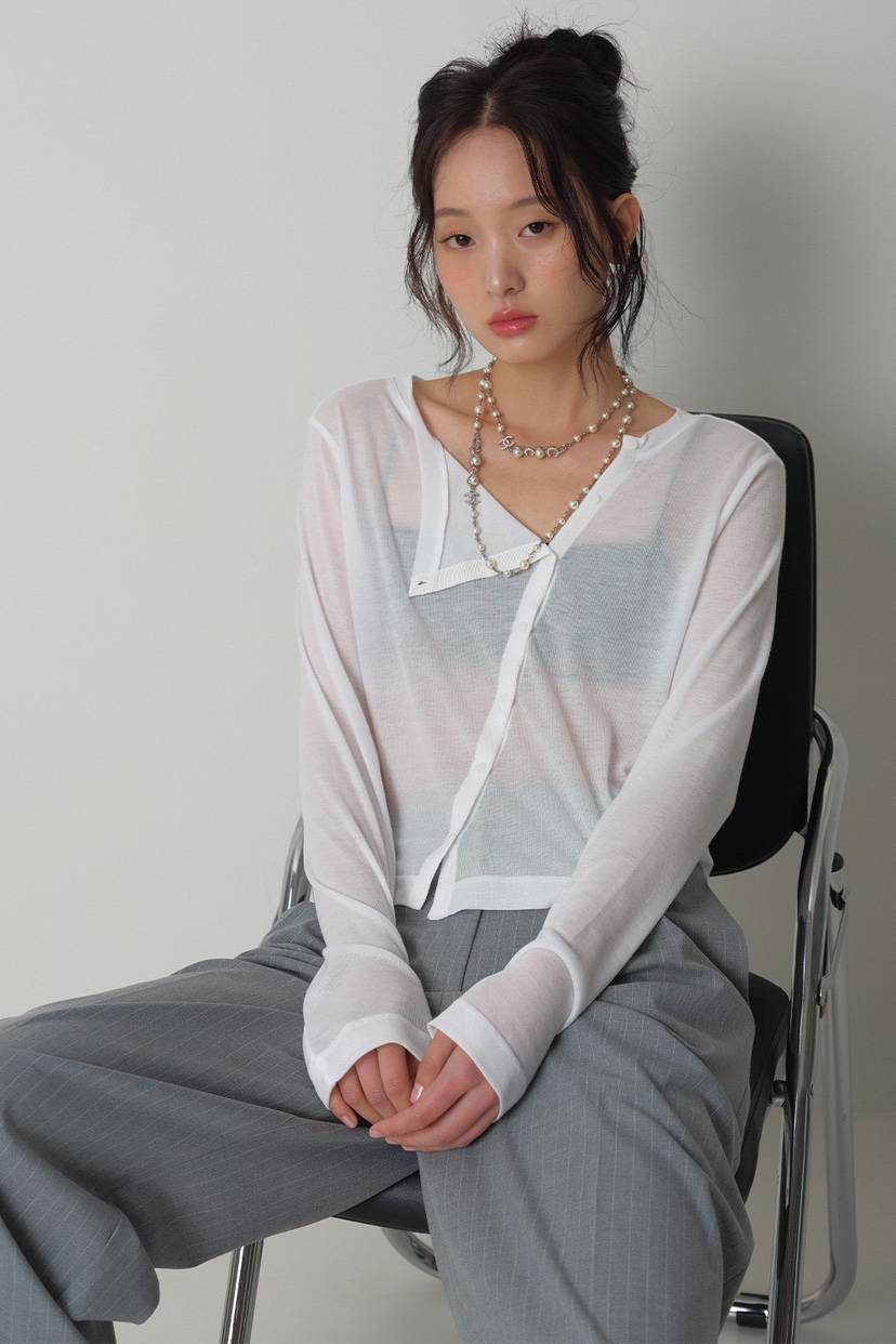 GENTLE B/LOVENTINA韓國代購女士新款26春夏長袖T恤天絲GENTLE B/LOVENTINA長袖T恤