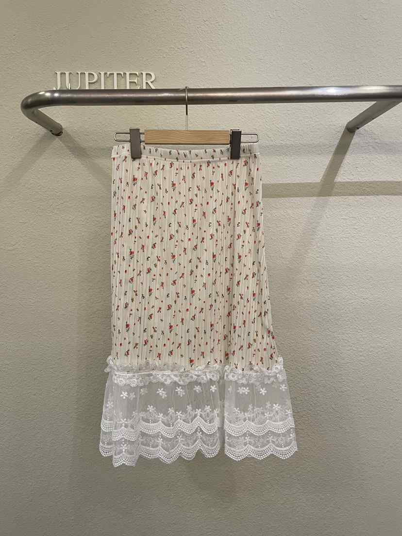 JUPITER韓國直郵女士新品休閑26春夏半身裙中短裙小碎花蕾絲JUPITER半身裙/中短裙