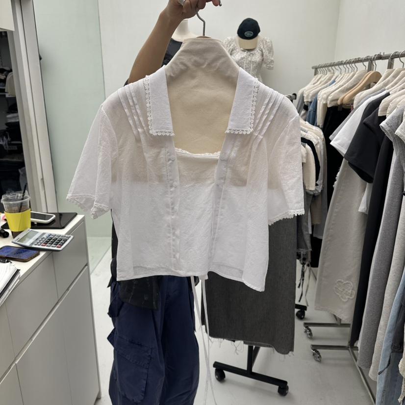 CHAV韓國東大門直郵女裝新品人氣職業26夏季26春夏襯衫蕾絲衫CHAV襯衫/蕾絲衫