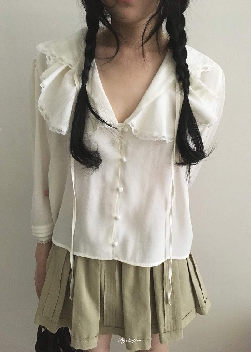BY CHAPTER韓國東大門直郵女士新款26春夏時尚襯衫蕾絲衫BY Chapter襯衫/蕾絲衫