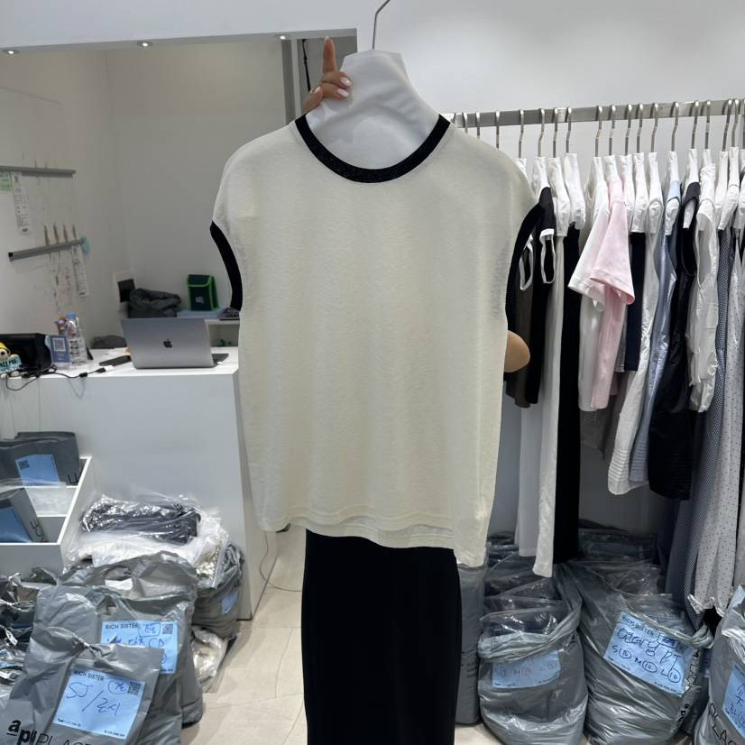 RICH SISTER韓國東大門代購女士新款休閑人氣吊帶背心撞色RICH SISTER吊帶/背心