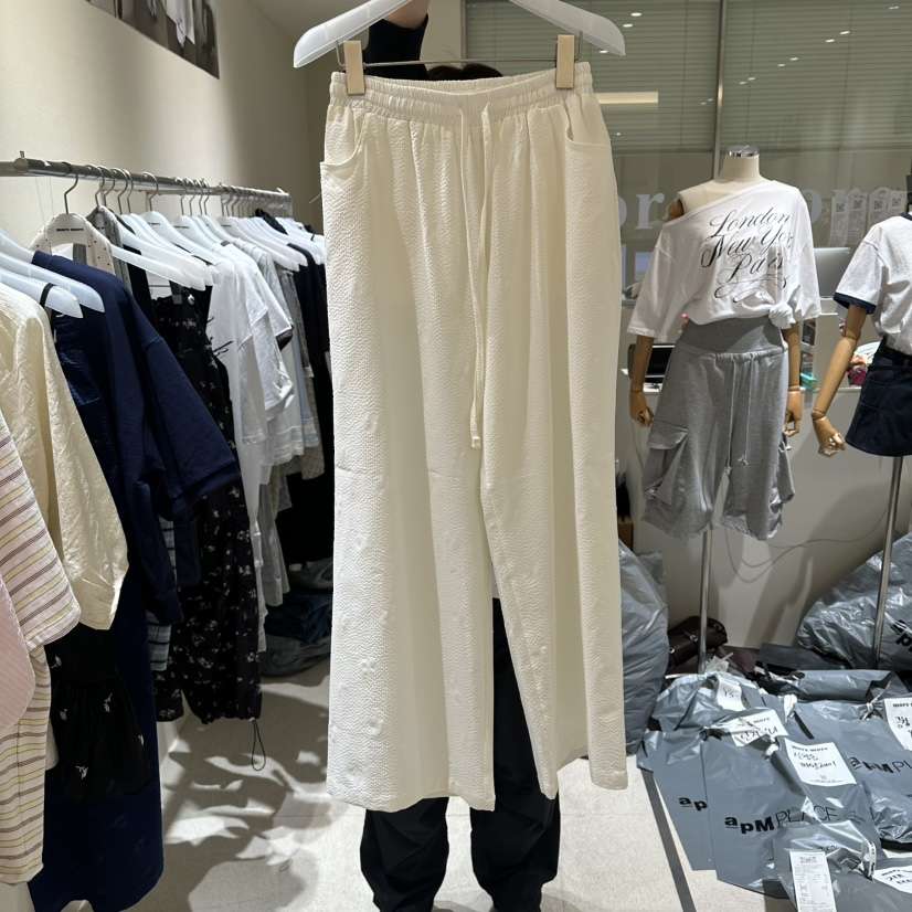 MOREMORE韓國直郵實拍女裝新品職業人氣休閑時尚休閑褲條紋more more休閑褲