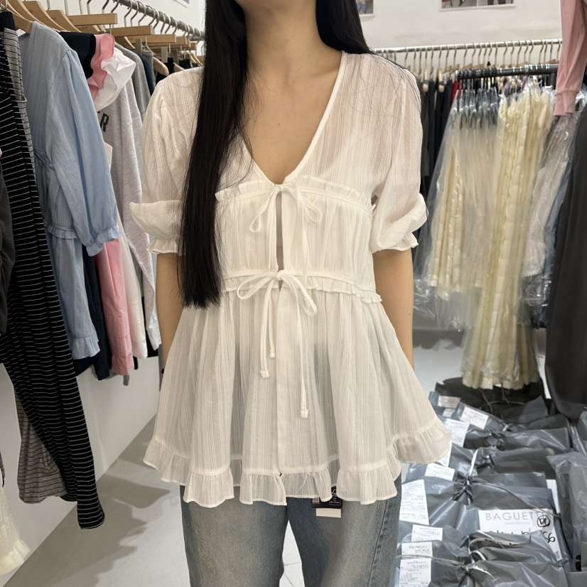 BAGUETTE-P韓國東大門代購女裝新品26夏季休閑襯衫蕾絲衫BAGUETTE-P襯衫/蕾絲衫