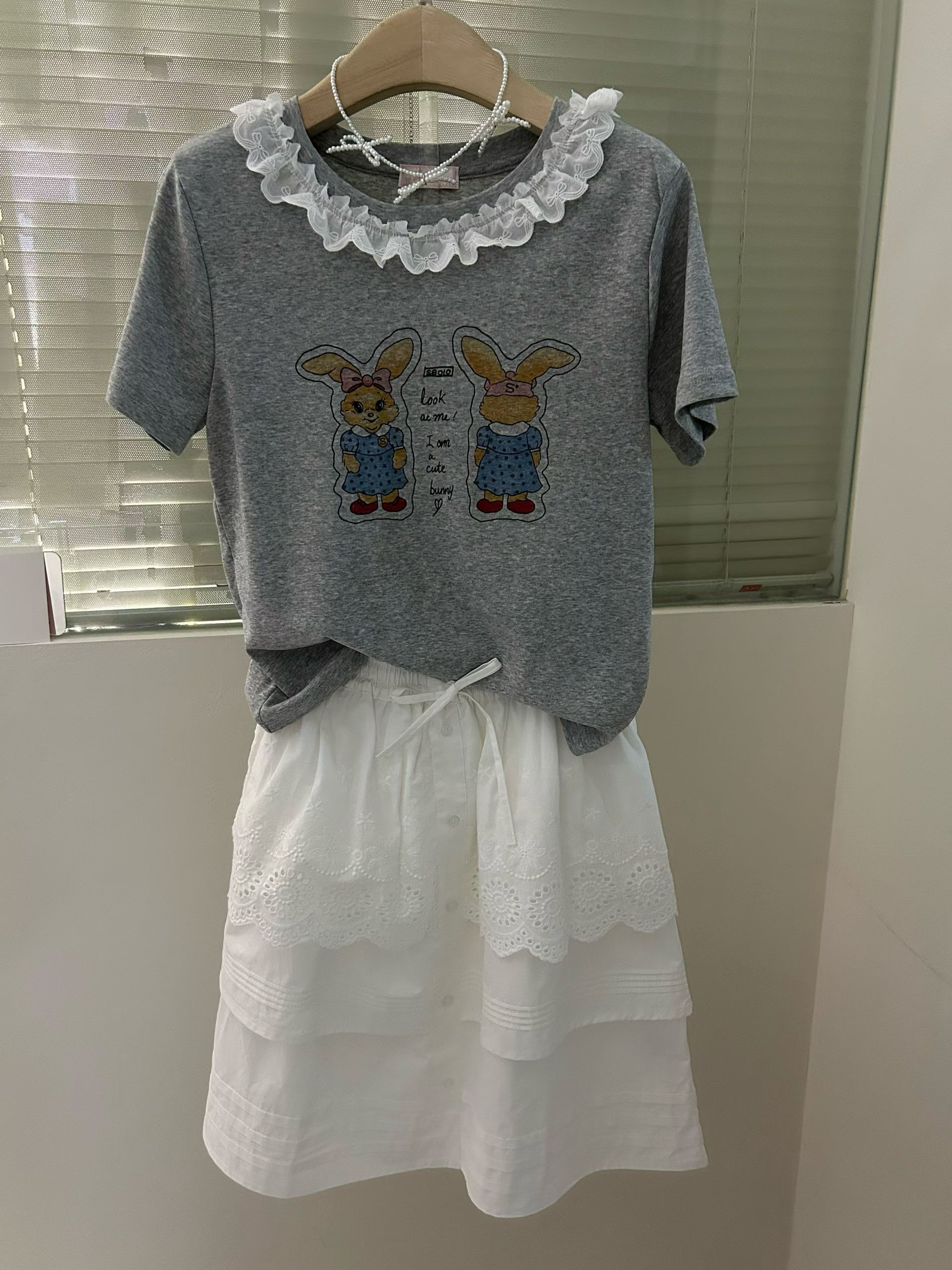 LA KERR韓國直郵女裝新品26夏季休閑推薦時尚職業T恤兔子LA KERRT恤