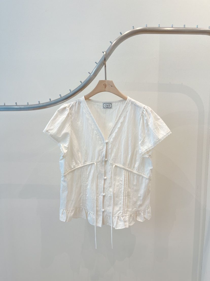 OVE韓國東大門代購女裝新品26春夏人氣休閑推薦襯衫蕾絲衫OVE襯衫/蕾絲衫