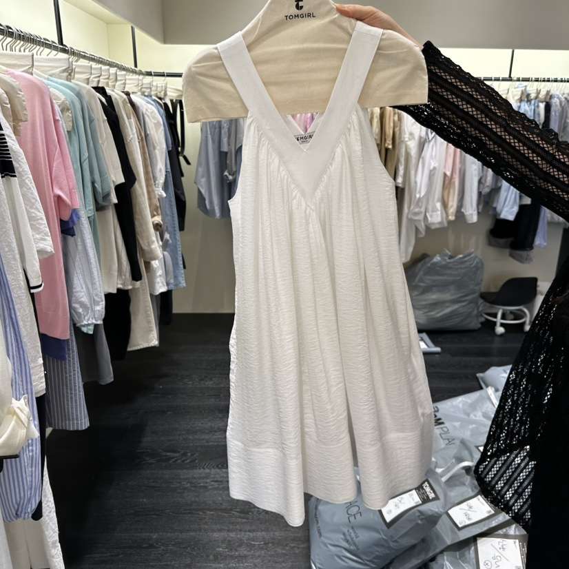 TOMGIRL韓國代購女士新款熱賣26夏季時尚職業人氣連衣裙亞麻TOMGIRL連衣裙