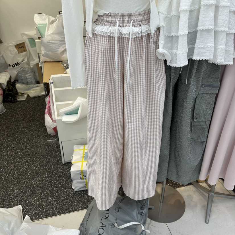 SAGE BRUSH韓國東大門直郵女士新品26夏季職業休閑褲格子SAGE BRUSH休閑褲