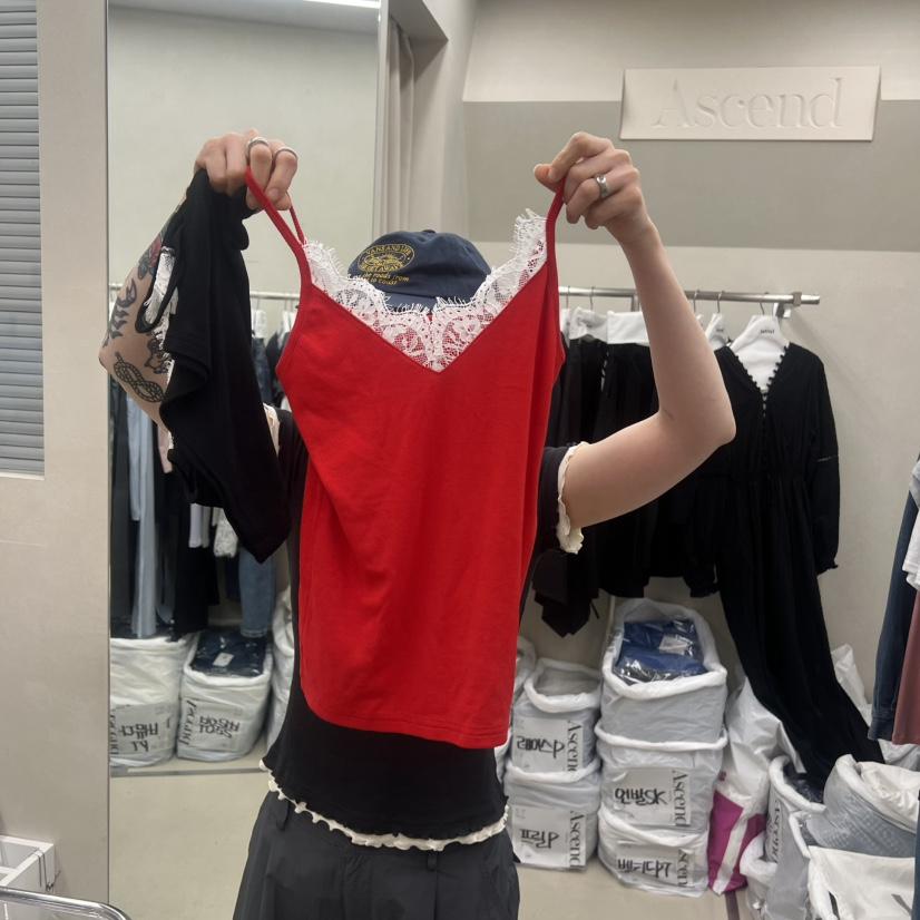 ASCEND韓國代購女士新品時尚職業熱賣人氣26夏季吊帶背心蕾絲ASCEND吊帶/背心