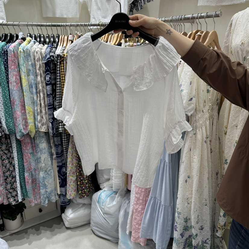 BIKINI東大門實拍韓國女裝新品時尚休閑26春夏襯衫蕾絲衫BIKINI襯衫/蕾絲衫