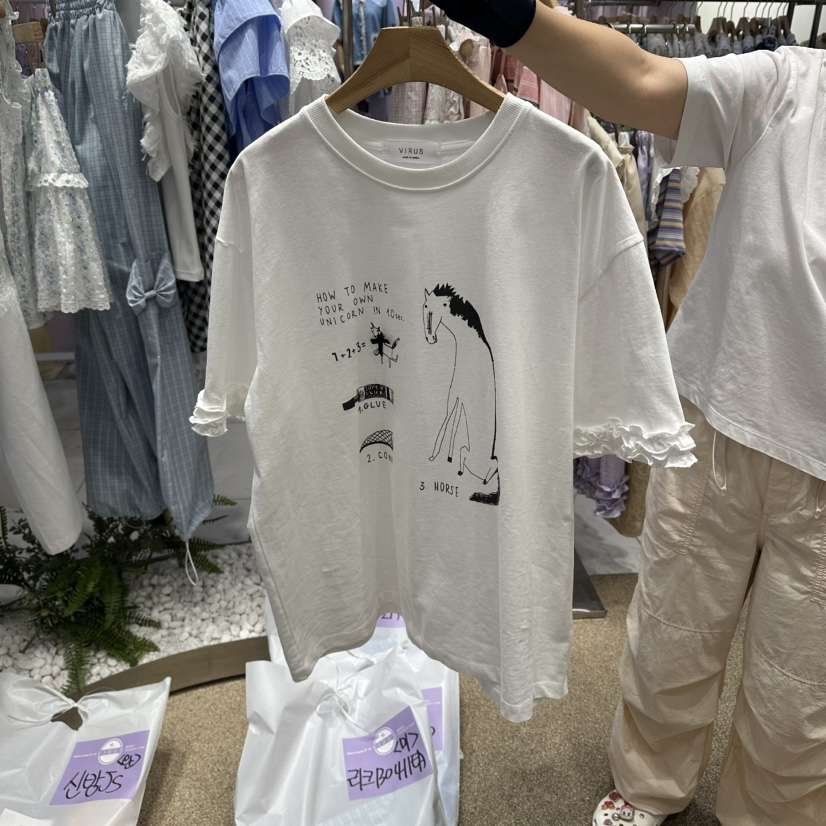 VIRUS韓國直郵女裝新款26夏季熱賣職業推薦時尚26春夏T恤VIRUST恤