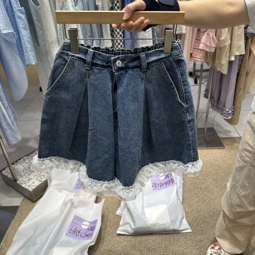 VIRUS韓國直郵實拍女士新款時尚26春夏人氣休閑職業短褲蕾絲VIRUS短褲