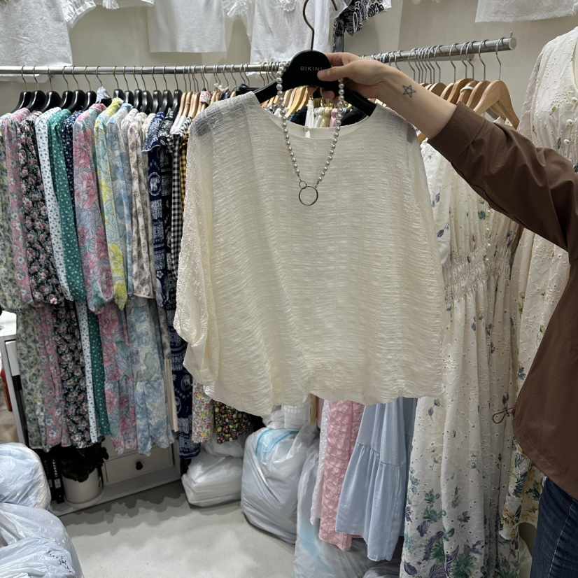 BIKINI韓國代購女士新品26春夏時尚26夏季襯衫蕾絲衫不含項鏈BIKINI襯衫/蕾絲衫
