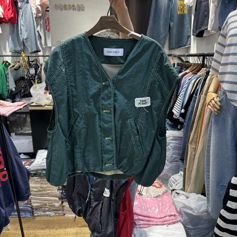 YESFREE韓國代購女士新品熱賣26春夏人氣推薦26夏季馬甲撞色YESFREE馬甲