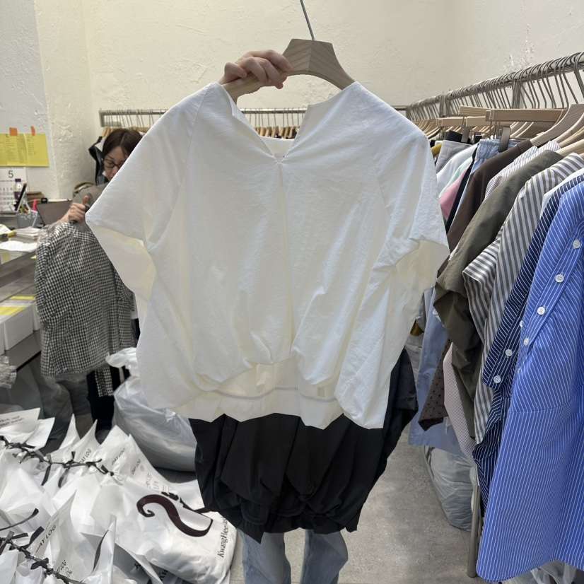 DA YLOG韓國直郵女裝新品26夏季熱賣時尚襯衫蕾絲衫V領開衩DA YLOG襯衫/蕾絲衫