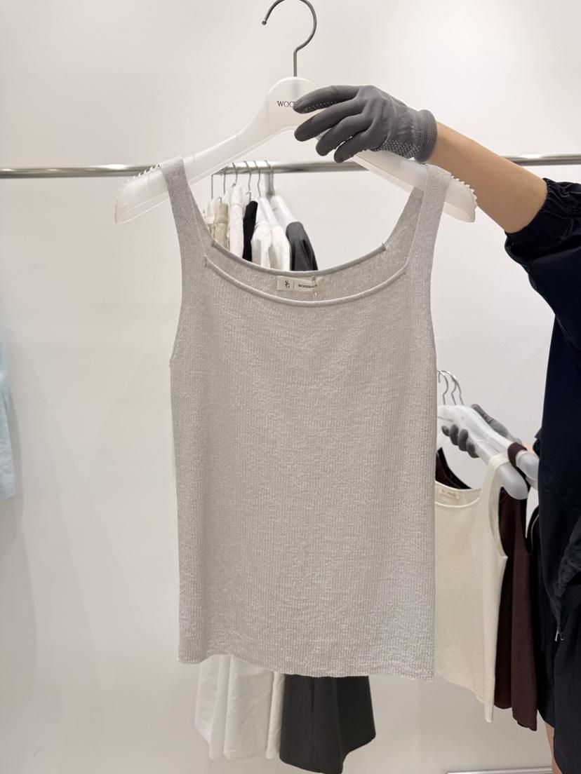 WOOD SAGE韓國直郵實拍女士新品26春夏時尚吊帶背心羅紋WOOD SAGE吊帶/背心