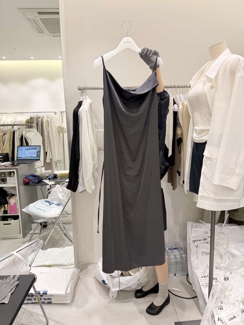 WOOD SAGE韓國直郵女裝新款職業26春夏連衣裙含腰繩絲質WOOD SAGE連衣裙