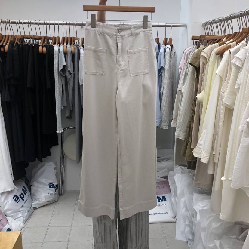 DRESS ROOM韓國直郵實拍女士新款推薦人氣26夏季休閑褲口袋棉DRESS ROOM休閑褲