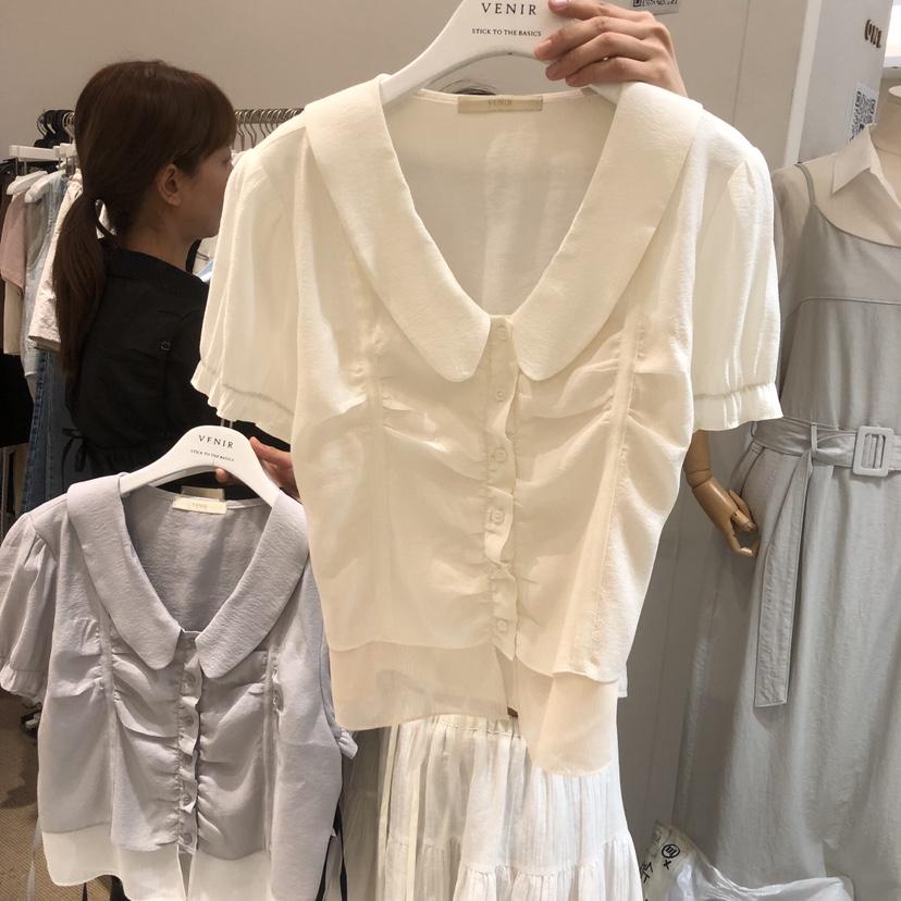 VENIR-a韓國直郵女裝新品26春夏休閑26夏季時尚襯衫蕾絲衫VENIR-a襯衫/蕾絲衫