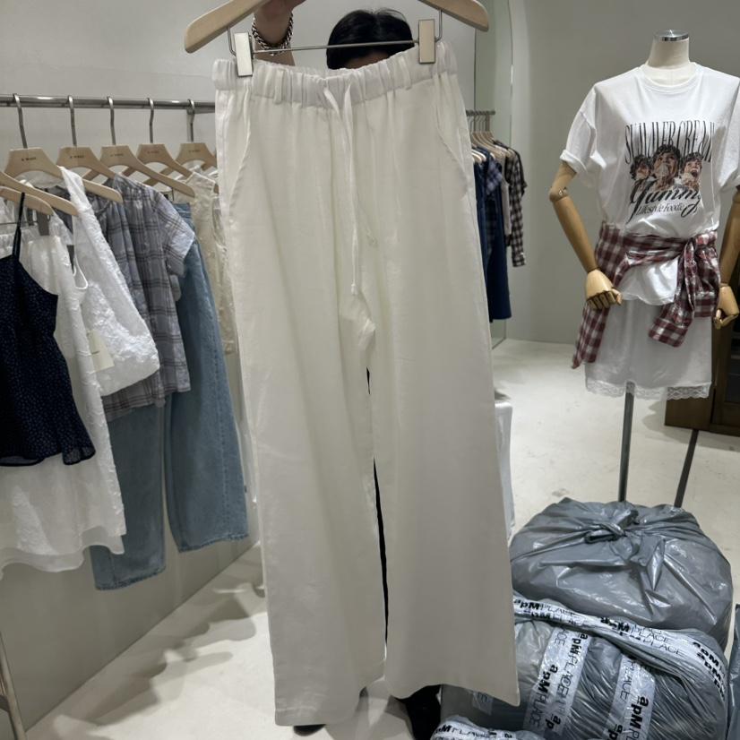 A WANT東大門實拍韓國女裝新品職業時尚休閑26春夏休閑褲亞麻A WANT休閑褲