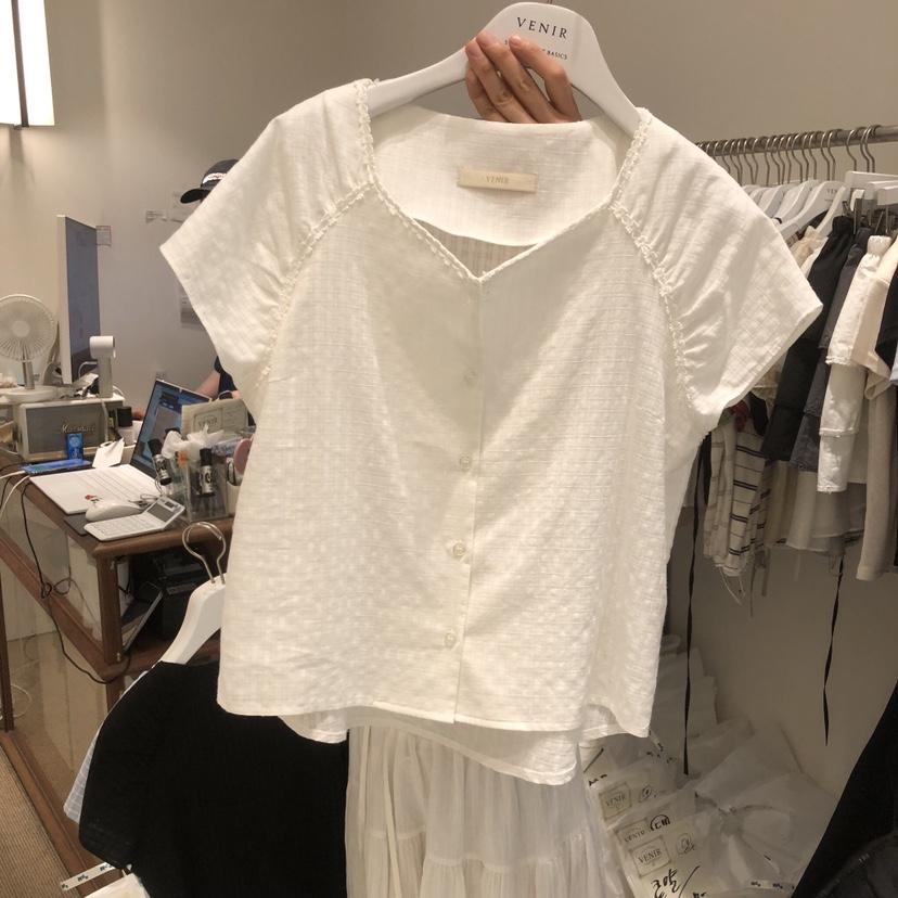 VENIR-a韓國東大門直郵女士新品熱賣推薦26春夏襯衫蕾絲衫VENIR-a襯衫/蕾絲衫