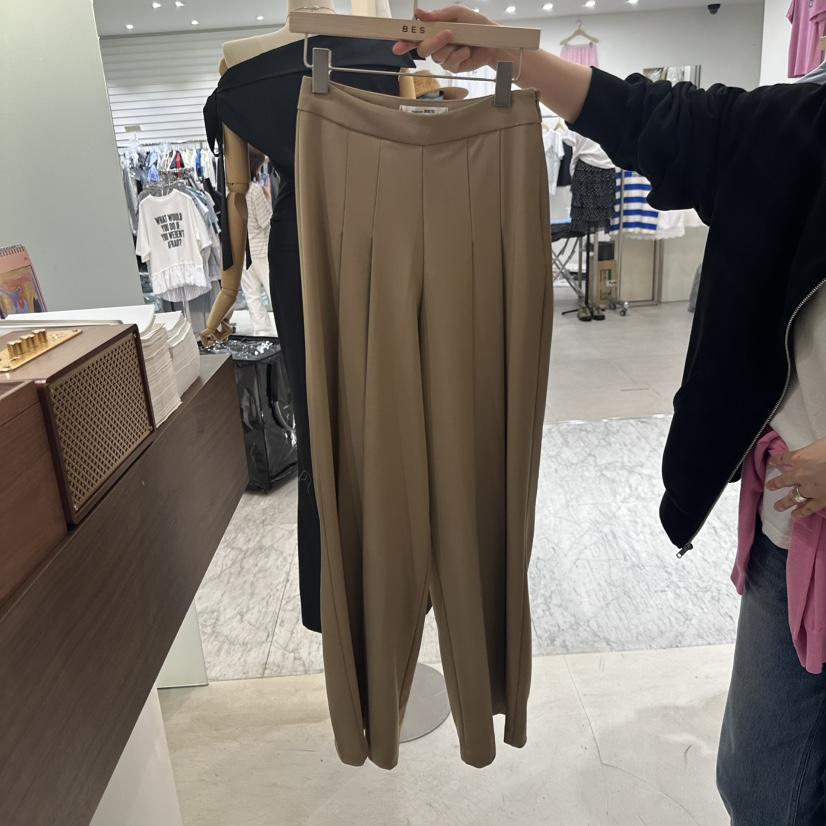 BES韓國直郵女裝新品26春夏休閑熱賣時尚26夏季休閑褲褶裥BES SEOUL休閑褲