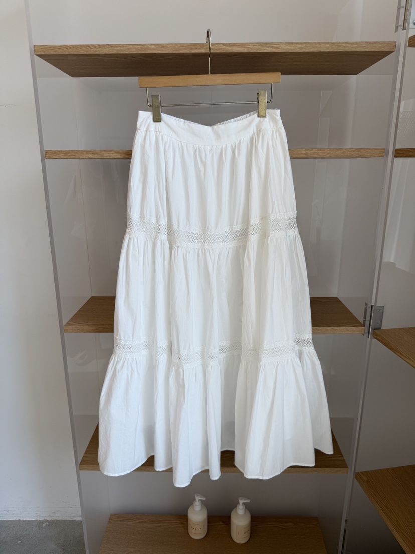 LAUNDRY韓國代購女士新品休閑26春夏推薦時尚長裙多層蕾絲LAUNDRY長裙