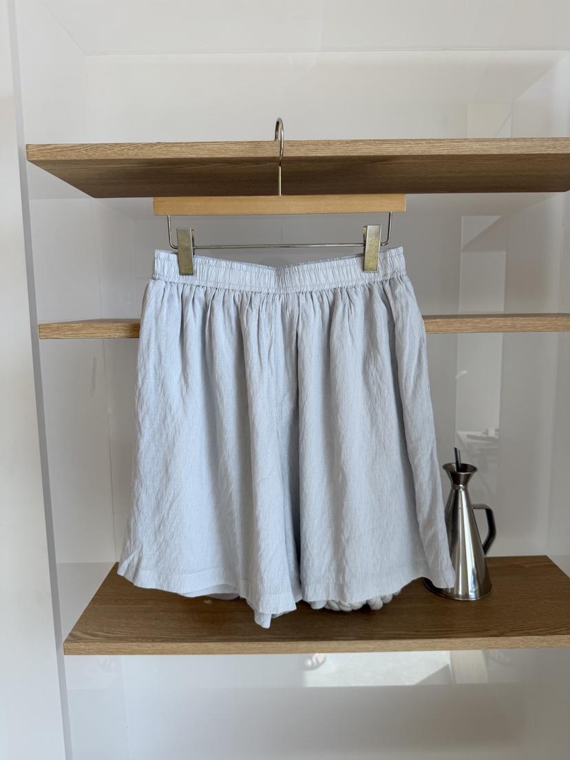 LAUNDRY韓國東大門直郵女士新款人氣職業26春夏短褲人造絲條紋LAUNDRY短褲