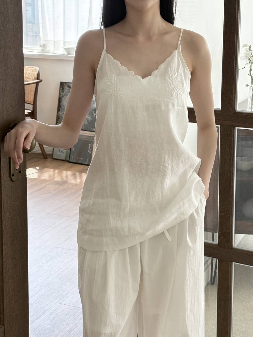 OHAO韓國東大門代購女士新款熱賣26夏季職業吊帶背心刺繡OHAO/HA MONG吊帶/背心