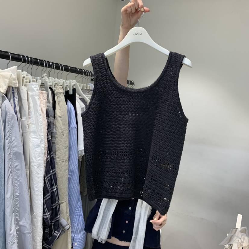 JINSIM韓國東大門代購女士新品26春夏休閑吊帶背心鉤針編織JINSIM吊帶/背心