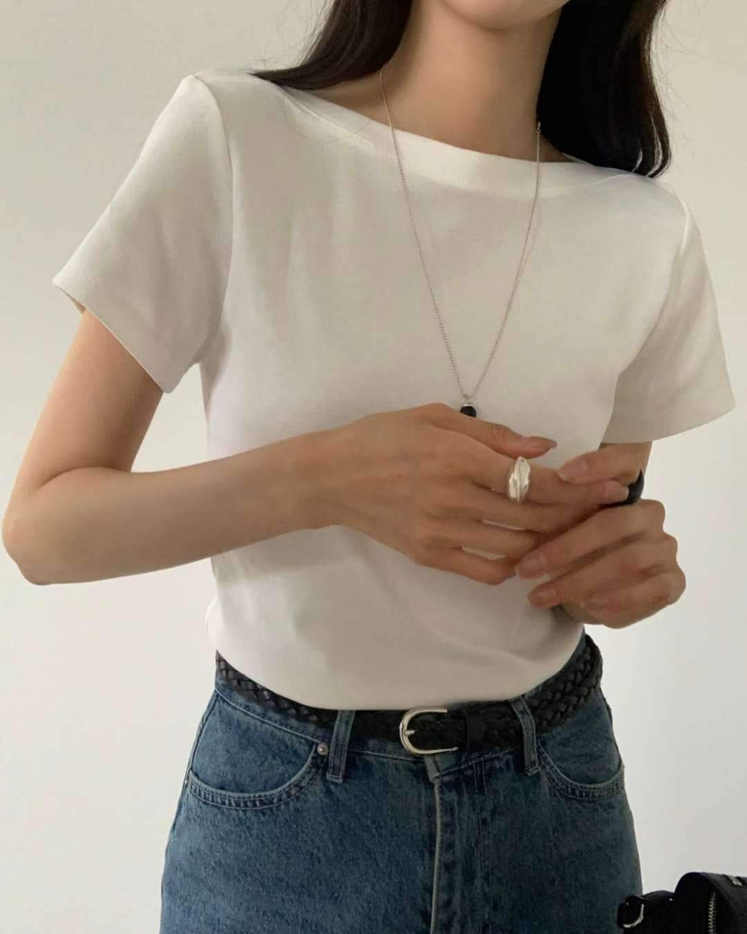 SOMETHINGELSE韓國直郵實拍女士新款26春夏T恤不含配飾船領SOMETHINGELSET恤
