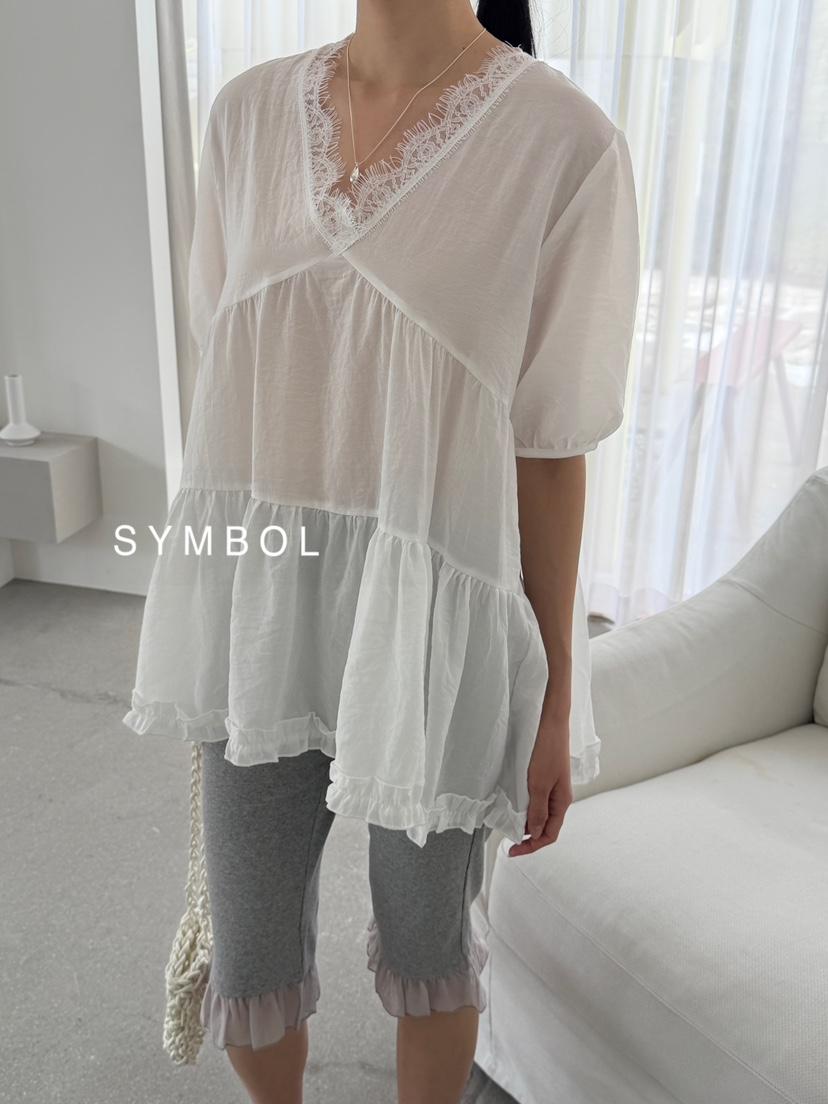 SYMBOL韓國直郵實拍女裝新款26春夏推薦職業26夏季襯衫蕾絲衫SYMBOL襯衫/蕾絲衫