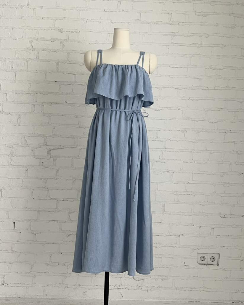 VERNI韓國東大門代購女士新品26春夏推薦人氣連衣裙含腰繩VERNI連衣裙