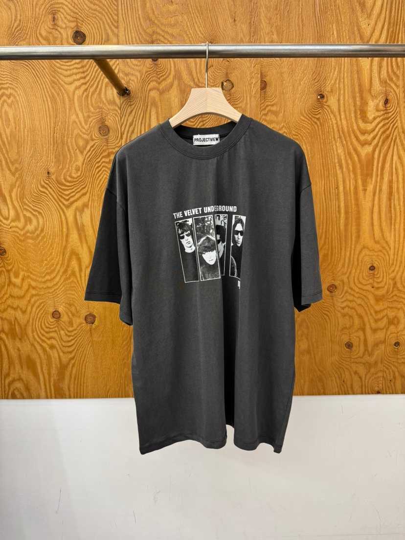 PROJECTVIEW韓國直郵實拍女裝新品26春夏人氣T恤復古絲絨PROJECTVIEWT恤