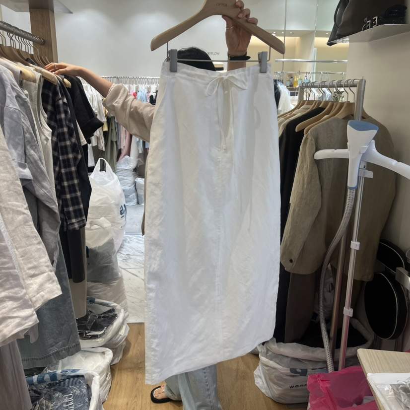 OP PER韓國直郵女士新款26春夏休閑26夏季半身裙中短裙吊帶裙OPPER-simplebeige半身裙/中短裙