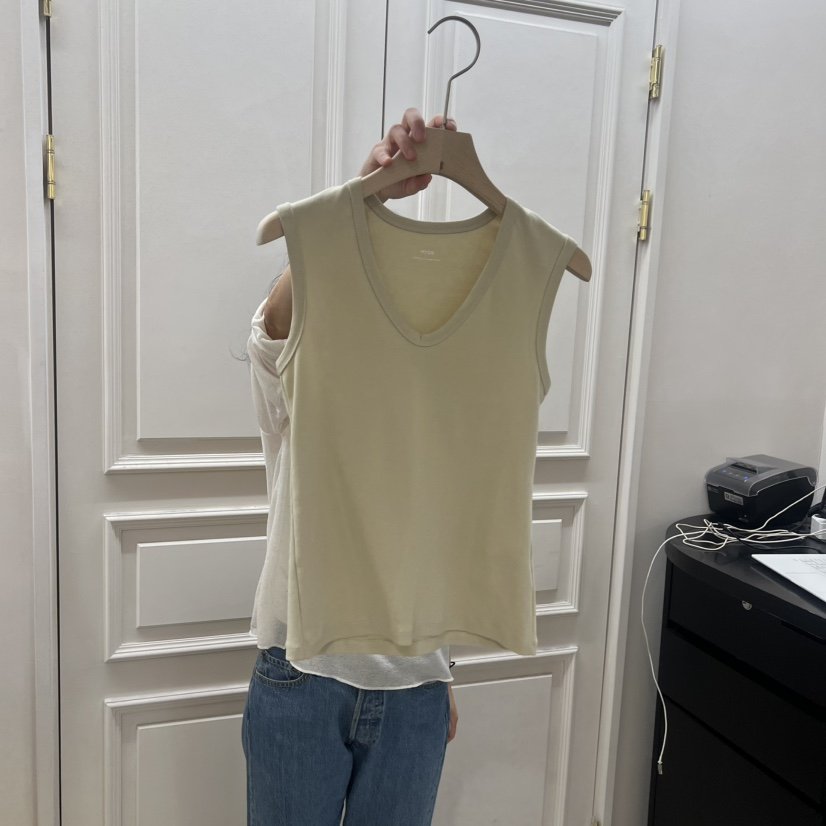 MYOS東大門實拍韓國女裝新款休閑推薦職業人氣吊帶背心V領MYOS吊帶/背心