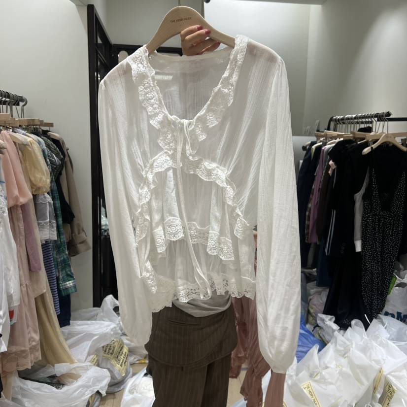 THEMORYPARK韓國直郵實拍女裝新品休閑人氣熱賣襯衫蕾絲衫THE MORY PARK襯衫/蕾絲衫