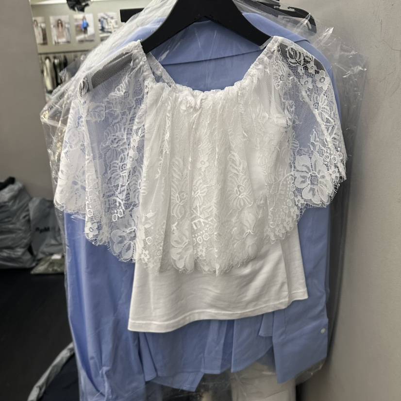 PROJECT WAVE-P韓國東大門直郵女士新品熱賣襯衫蕾絲衫假兩件PROJECT WAVE襯衫/蕾絲衫