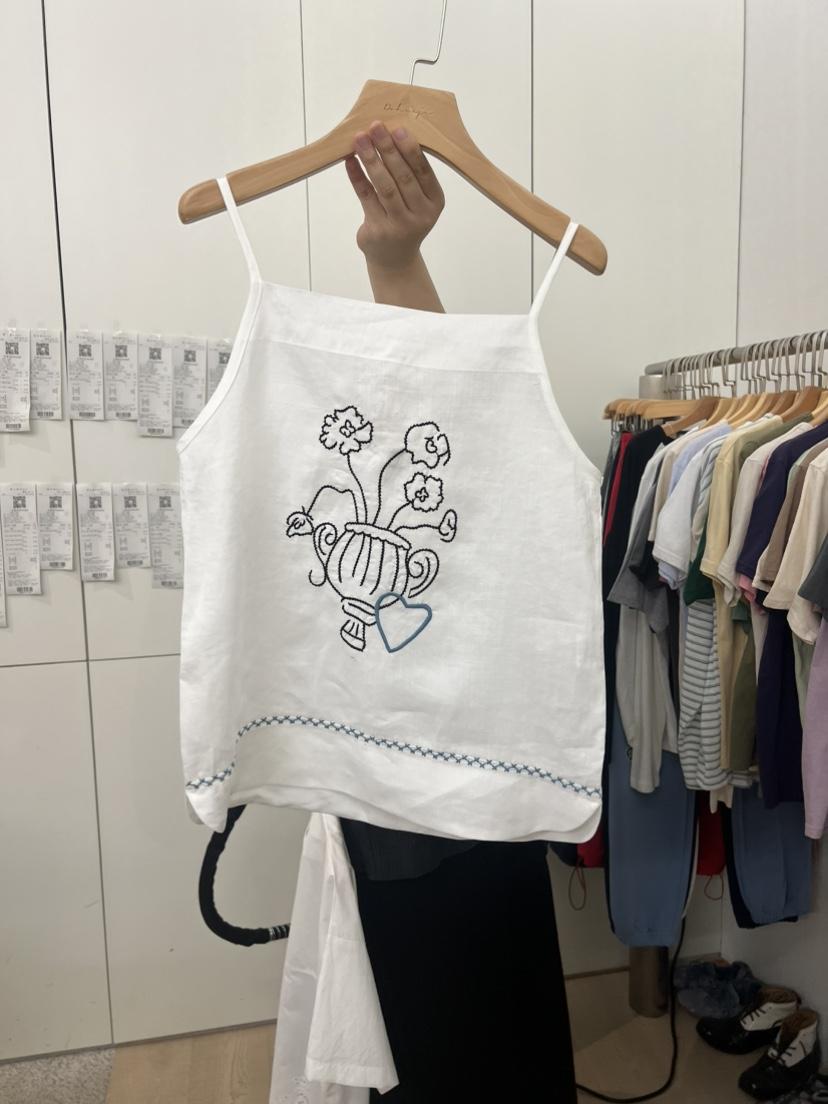DOHWAJI韓國直郵實拍女士新款人氣26夏季吊帶背心刺繡花朵DOHWAJI吊帶/背心